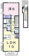 ラ・ペッシェＳ 1LDKの間取り