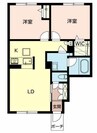 ラ　グリシーヌ姫路南 2LDKの間取り