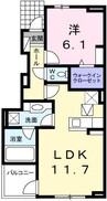 ラ・ポール 1LDKの間取り