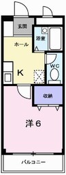 ロジュマン松嶋 1Kの間取り
