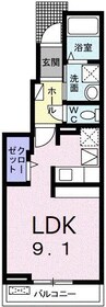 エル　メーム 1Rの間取り