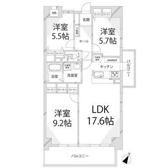 間取図 キャッスルコート飾磨弐番館