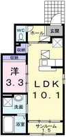 フィオーレ西庄Ｂ 1LDKの間取り