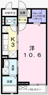 エスペランサ白鷺 1Kの間取り