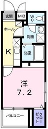 フィレール　デュ　トラジャIII 1Kの間取り