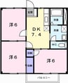 ドミール家中 3DKの間取り