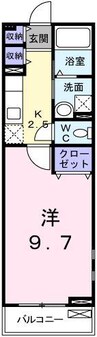 フィオレンティーナ 1Kの間取り