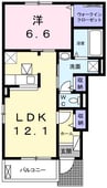 サングレイスＡ 1LDKの間取り