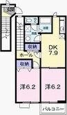 サンシャルマン 2DKの間取り