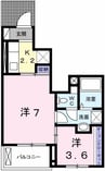 コスモビレッジ 1Kの間取り