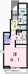 スプリング　ブリーズ 1Kの間取り