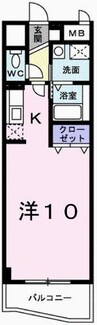 ジュネス・アビタシオン 1Kの間取り