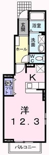リジュール南条 1Kの間取り