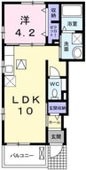 カーサ・２５５Ａ 1LDKの間取り