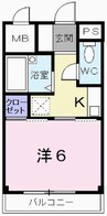 サンドミール 1Kの間取り