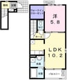 セシール　カツハラＡ 1LDKの間取り