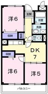 シャルマン今宿 3DKの間取り