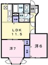 ピュールメゾン 2LDKの間取り