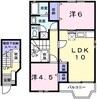 ハピネス御立 2LDKの間取り