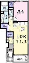 プルメリア　I 1LDKの間取り