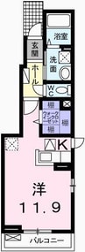 アバンツァート玉手III 1Kの間取り