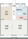 エクセル 2DKの間取り