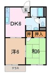 フレグランス廣町Ｃ 2DKの間取り