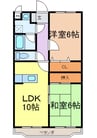 シャドーヒルⅡ 2LDKの間取り