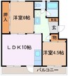 メゾン大石 2LDKの間取り