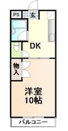 センチュリー秋桜 1DKの間取り
