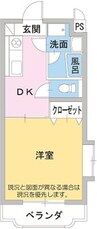カーサ落合 1DKの間取り