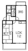 カーサカジマⅡ 2LDKの間取り