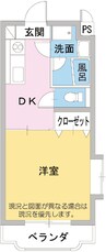 Ｇｒａｎ　Ｆｉｅｌｄｓ 1DKの間取り