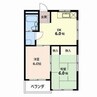 ハイネス吉原 2DKの間取り