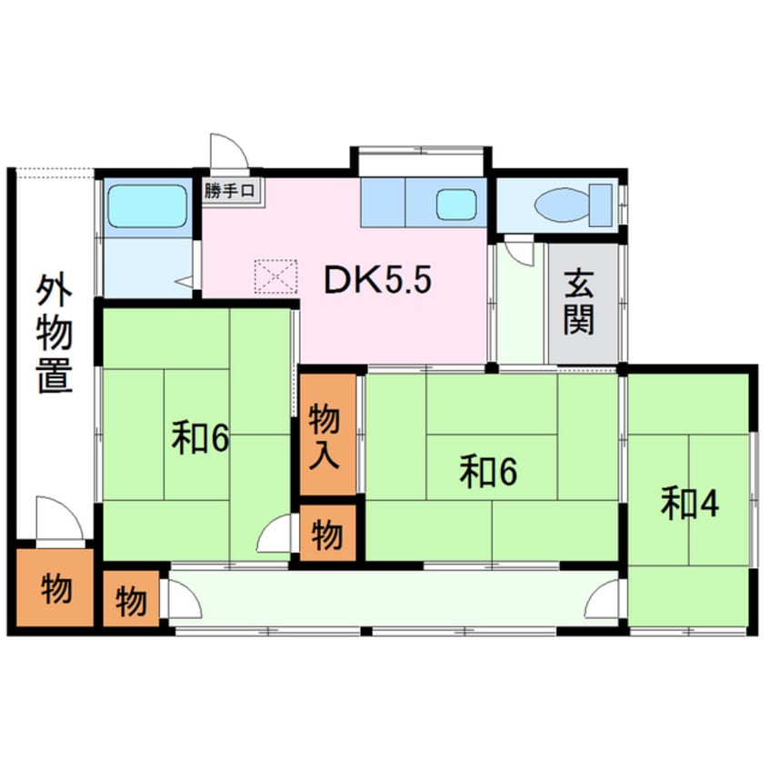 間取図 身延線/入山瀬駅 徒歩18分 0階 築51年