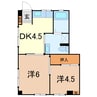 太田屋アパート 2DKの間取り