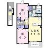 タウンハウス美里Ｊ 2LDKの間取り