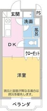 グレイス森井 1DKの間取り