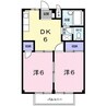 ハイツオチアイ 2DKの間取り