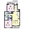 エンジェル 2LDKの間取り