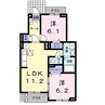 エンジェル 2LDKの間取り