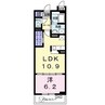 ベルクレール 1LDKの間取り