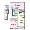 ガーデン　ハウス　イナバ　Ⅰ 2LDKの間取り