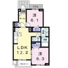 ルミエールⅠ 2LDKの間取り