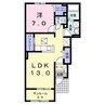 グレンディールⅡ 1LDKの間取り