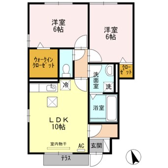 間取図 身延線/柚木駅 徒歩6分 1階 築14年