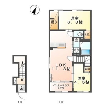 間取図 仮）御殿場市御殿場アパート