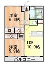 エレガントライフⅤ 2LDKの間取り