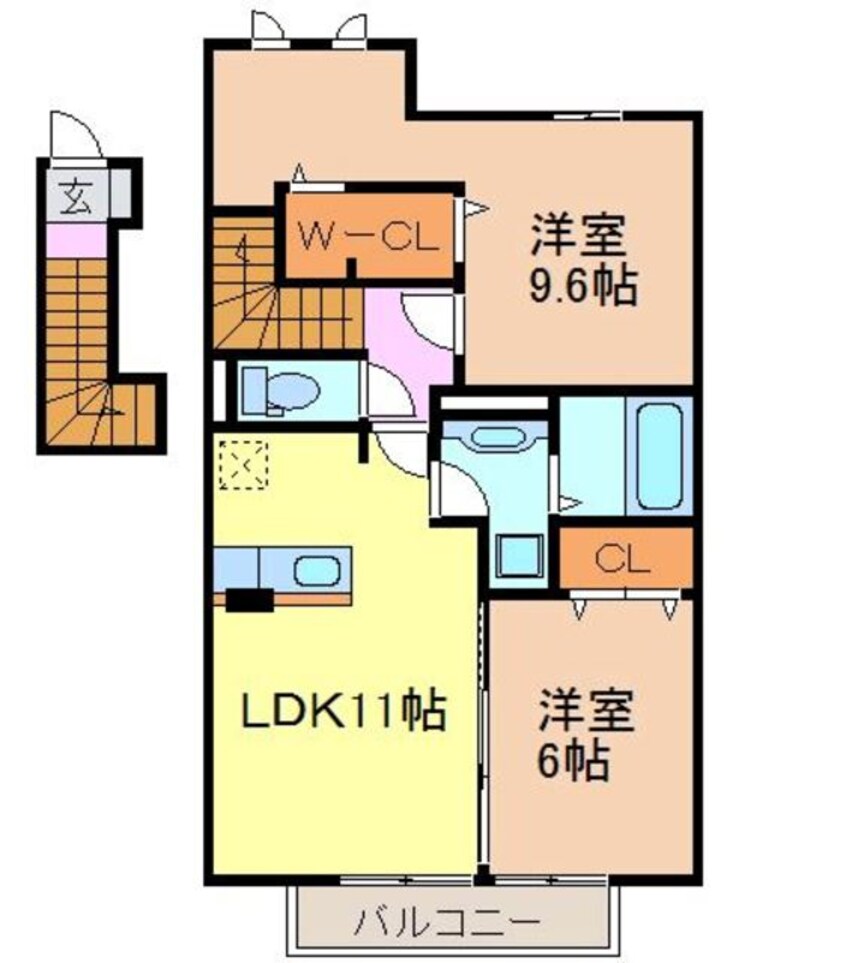 間取図 身延線/入山瀬駅 徒歩20分 2階 築9年