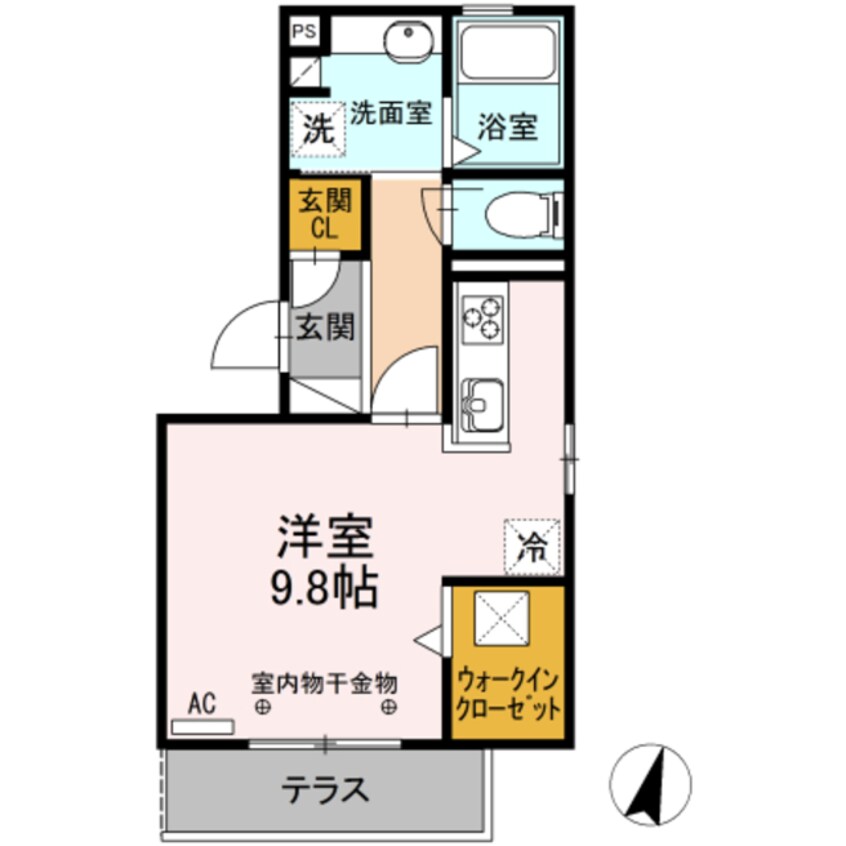 間取図 身延線/竪堀駅 徒歩35分 1階 築6年